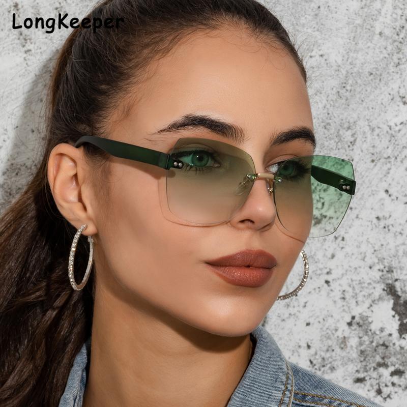 💰Koupit online 2022 Square Rimless Sunglasses Women Luxury Brand
