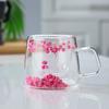 Real Flower Double-Layer Glass High Value Gift Coffee Cup High Borosilicate Simple Cup