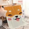 Cute Puppy Corgi Cartoon Dog Funny Face Flannel Warm Comfort Soft Plush Blanket for Sofa Living Room Office Bedroom Travel Gift
