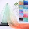 1 Yard/Bredd 140cm Organza Tyg Färgrik Gradient Genomskinlig Textur Voile Gasväv Övergångsfärg Nätväv Gradient Tyg