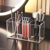 Large Capacity Acrylic Pen Holder - Multi-Function Transparent Divided Storage Box, Desktop Stationery Organizer