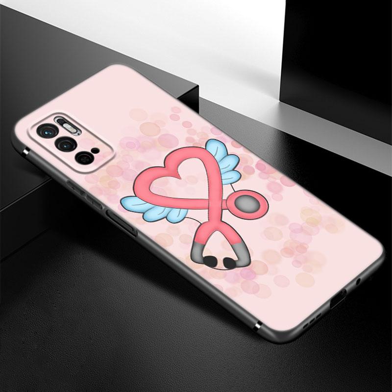 Arzt Krankenschwester Gesundheit Handyhülle für Xiaomi Redmi Note 7 8 9 10 Lite 11 11E 11T 12 Pro 11S 4G 10T 5G 8T 9S 10S TPU Schwarze Hülle