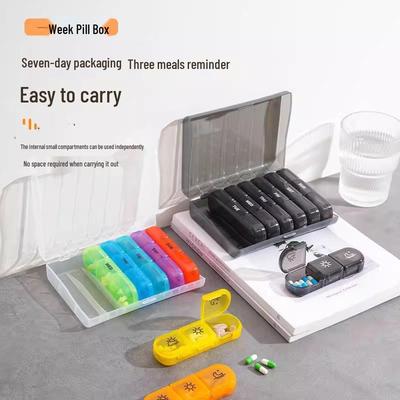 7-Day Large-Capacity Medicine Organizer with 21 Compartments: Morning, Noon, Evening Sealed Portable Storage Box
