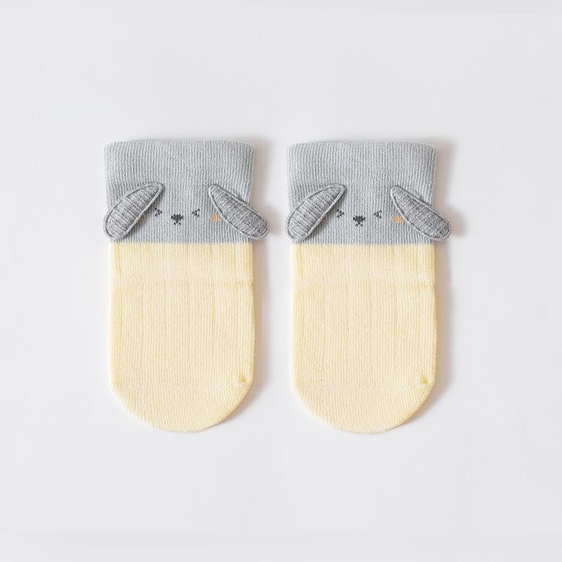 

Xiyu Jia Autumn/Winter Infant & Toddler Combed Cotton Socks with Cute Little Ears, Seamless Short Tube Design 6-12 months (foot length 10-12cm) жёлтый