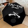 1 Stück Tai Chi Spirit Automatischer Öffnungs-/Schließschirm mit winddichtem, stabilem Schirmdach mit 8 Speichen, langlebigen Speichen, modischem Design, Outdoor-Accessoire, lustiger Prin, H