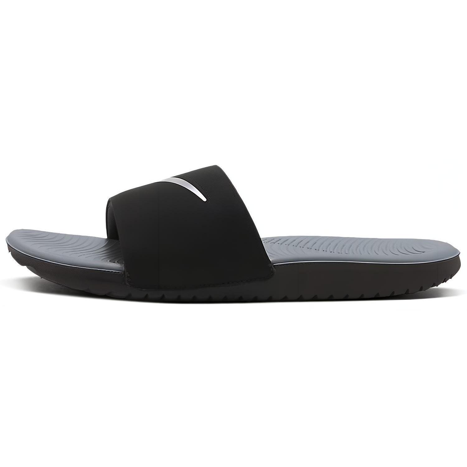 

Новые шлепанцы Nike Kawa Slide Черный Металлик Серебристый GS/PS 819352-009 29.5