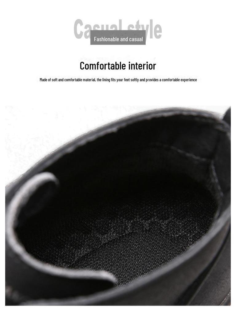 Men's 2024 Anti-Slip Soft Sole British Style Leather High-Top Boots, Work Boots, Martin Boots, Plus Velvet for Autumn and Winter.