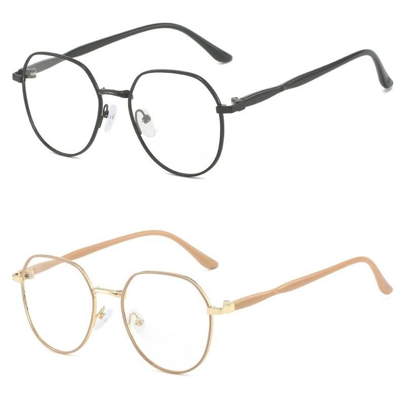 2pcs Anti Radiation Metal Oval Eyeglasses for Women Square Frames Fashion Candy Color