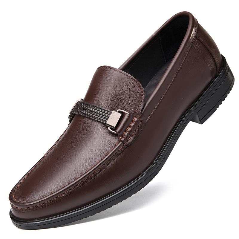 Fashion Luxury Brand Mens Summer Cowhide Breathable Casual Leather Shoes Fashion New Men Comfortable Hollow Out Business Leisure Loafers