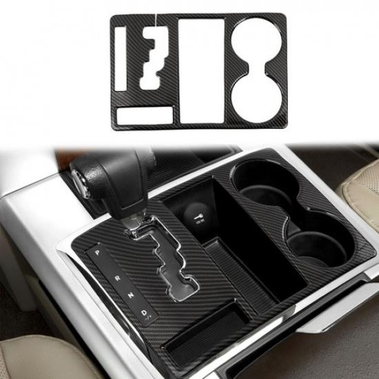 Carbon Fiber Gear Shift Cup Holder Decor Cover Trim For Dodge Ram 1500 2010-2012