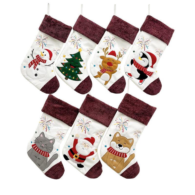Christmas Socks Gift Bag Christmas Tree Ornaments Snowman Christmas Tree Pendant