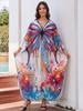 Beach blouse positioning print woven holiday robe loose blouse 8759 (41 colors) Y