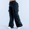 Women's Wide Leg Cargo Pants Elastic Waistband with Large Pockets Casual Fitness Sportswear Y2k Long Pants
