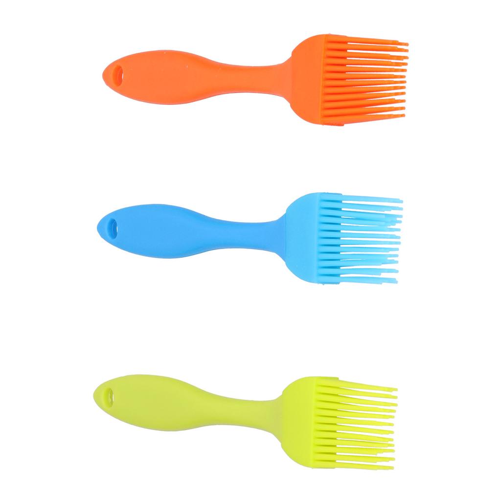 3pcs BBQ Brush High Temperature Resistant Silicone Basting Pastry Seasoning Brush for Kitchen Barbecue Cooking