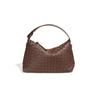 New niche cowhide rhombus shoulder messenger bag women's high-end fashion leather woven hand bag