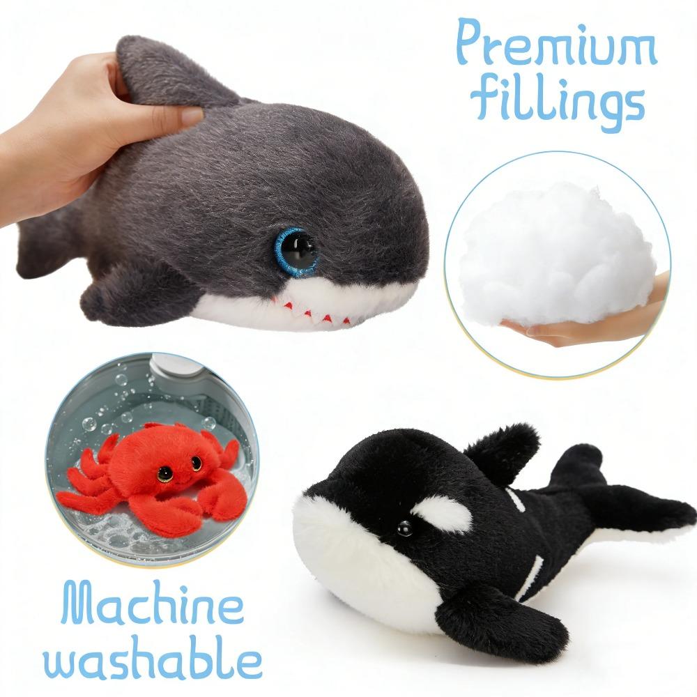 6 Stück Meerestier Plüschtiere Ozean Kuscheltiere 10'' Plüsch Walhai Schildkröte Robbe Orca Oktopus Partygeschenke Klassenzimmer Geschenke