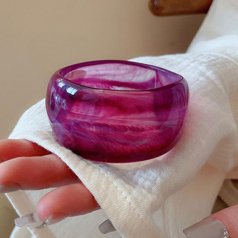 8 Colors Bohemian Irregular Thick Resin Acrylic Bangles for Women Geometric Cuff Wide Bangle Bracelets Men Jewelry Summer