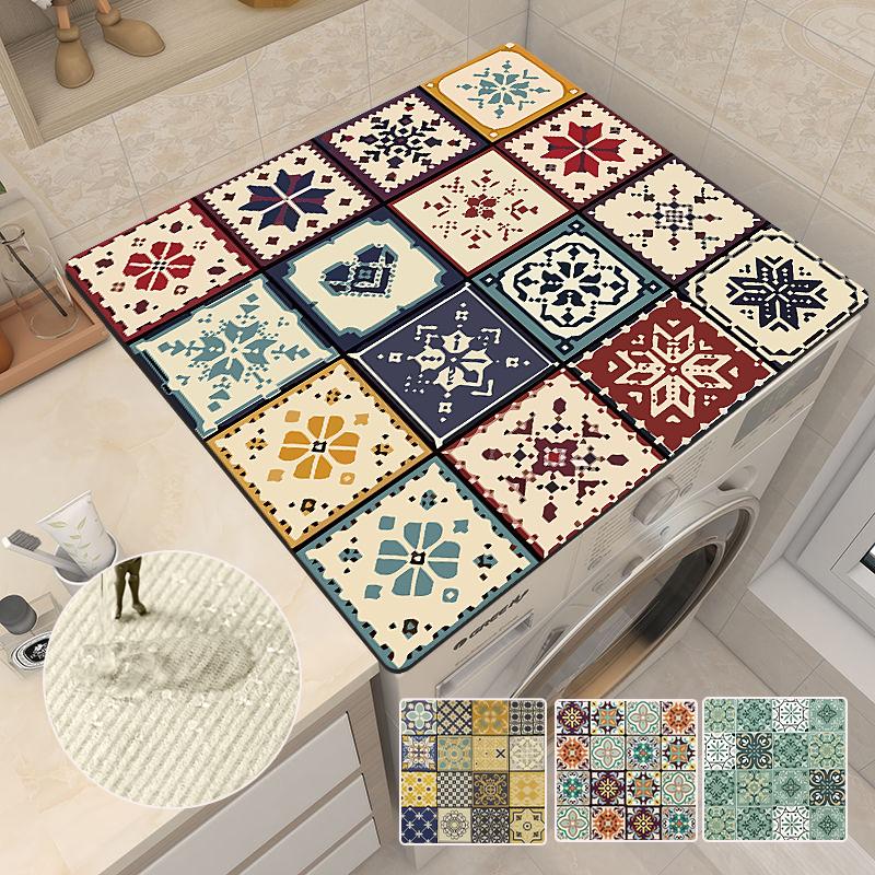 Wasing Machine Top Dust Cover Microwave Cover Mat Microwave Oven Refrigerator Top Protector Kitchen Drain Pad Table Place Mat