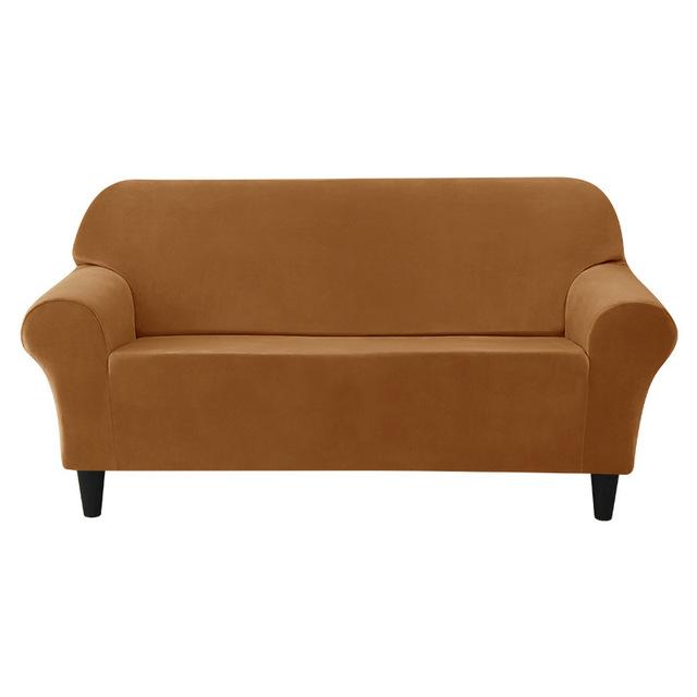 European Appearance Style Sofa Cover For Living Room Area Spandex Stretch Plush Armchair Couch Covers Home Decor Solid Colour Furniture Protector