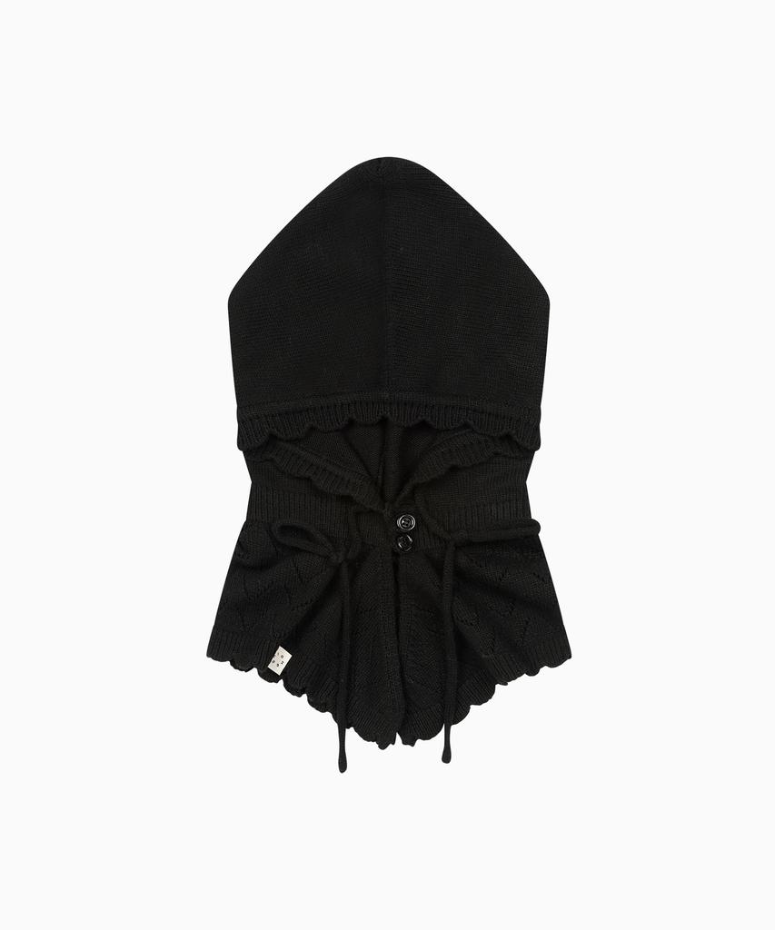 Ohesio Lace Knit Balaclava, Black