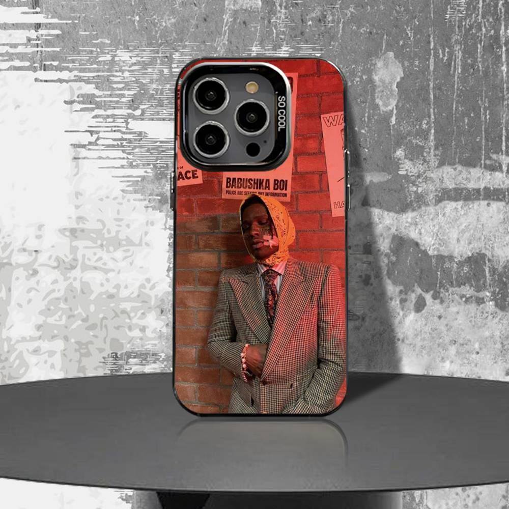 A-ASAPS R-Rocky Phone Case For iPhone 16,15,14,13,12,11,Pro,XS,Max,Plus,Mini,SE4,E Black Matte Shockproof Cover