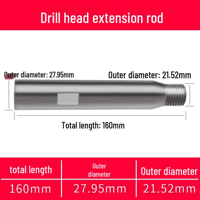 

Diamond Water Drill Bit Extension Rod, 100mm-1m