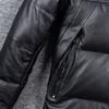 Wide Shoulder Thick Soft Men Genuine Cow Leather Duck Down Coat Removable Hood Warm Winter Jacket Cowhide Leather Men's Clothing