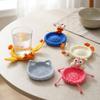 Non-Slip Crochet Animal Coaster Finished Cute Knitted Cup Mat Handwoven Coaster  Coffee Cup