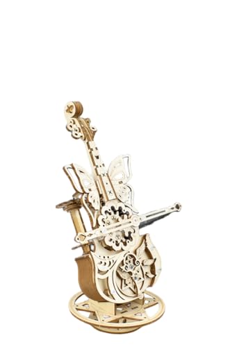 AIJUYE 3D Music Box Puzzle, Wooden, Movable Cello Design, Craft Kit for Adults, Educational Toy for Upper Elementary School Students, Gift for Boys an