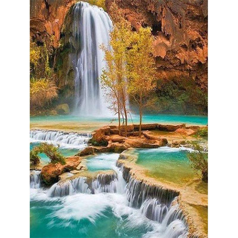 5D Diamond Painting Full Drill Square Waterfall Diamond Embroidery Sale  Rhinestones Pictures Diamond Art