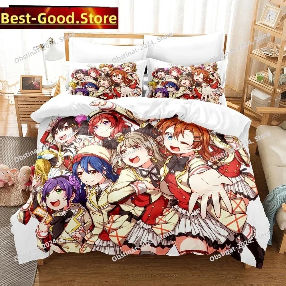 3D Cartoons LoveLive! School idol project Bedding Sets Duvet Cover Set With Pillowcase Twin Full Queen King Bedclothes Bed Linen