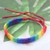 Klasický Duhový Pletený Provázkový Náramek Nastavitelný Bohemský Lano Tkaný Ruční Řetízek Hipster