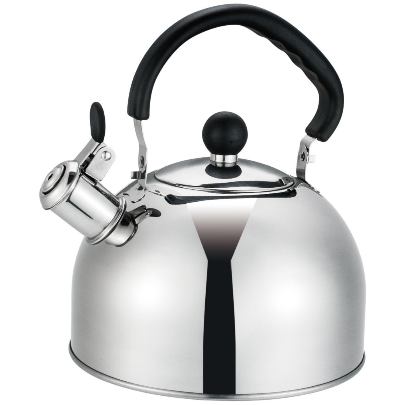 Stainless steel whistle kettle flat bottom large capacity whistle kettle opening kettle induction cooker 3