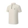 Fila Explorer Fashion Versatile Knitted Short Sleeve T-Shirt Men Tops Rice-Color A11M517103F-BG