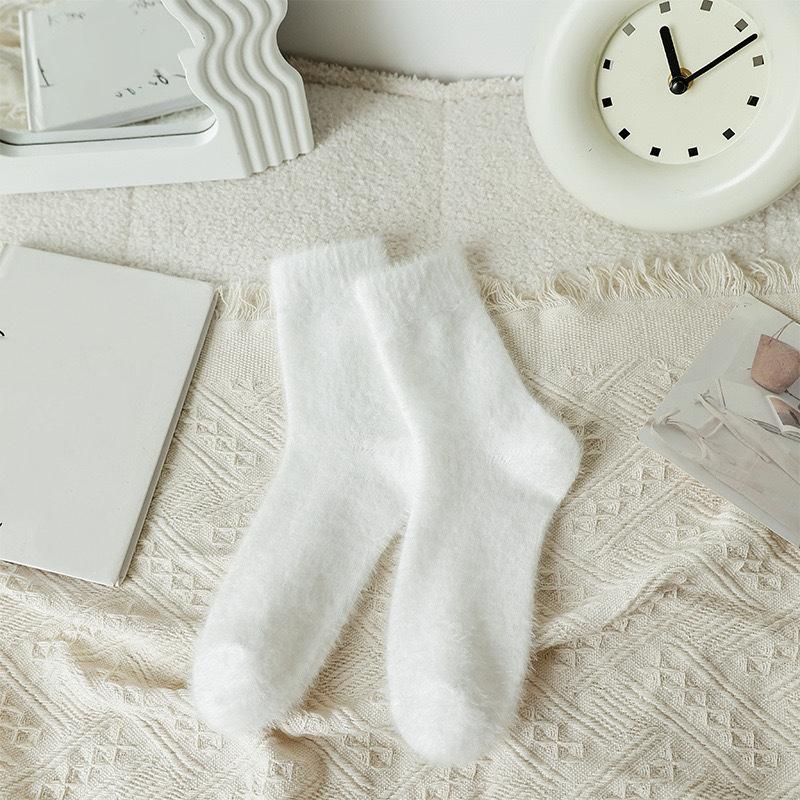 Fleece Lined Thickened Mink Velvet Socks With Soft Fluffy Feel And Warm Retention Perfect For Cold Winter Home Use
