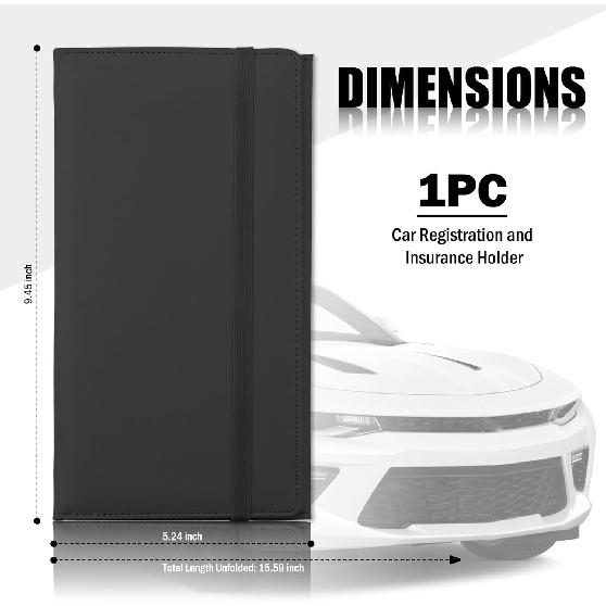Tri-folding Car Registration and Insurance Holder,Upgraded Car Registration and Insurance Card Holder with Multiple Pockets,Large Capacity Cars