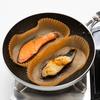 Alutem Unbleached Frying Pan Sheet Half Oval Shape 60 Pieces Heat Resistant 250C Made in Japan