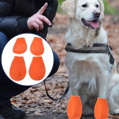 4Pcs Waterproof Dog Shoes Durable Anti-Slip Outdoor Boots Protect Pet Paw from Stones Snow Sand for Small Dogs Blue Size S