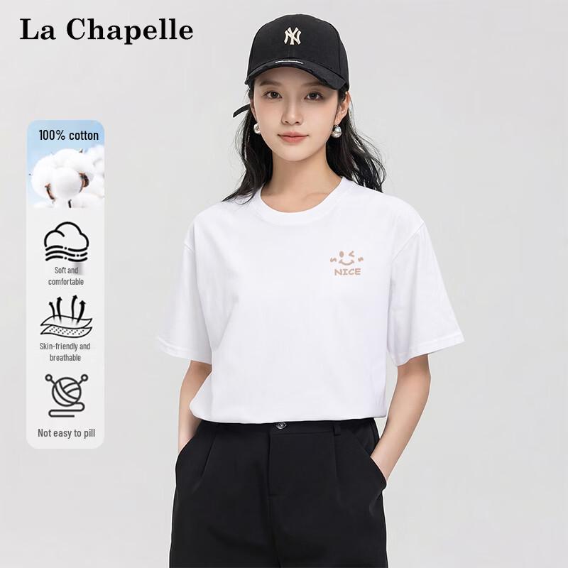 La Chapelle Women s Basic Cotton Round Neck T-shirt M