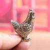 Solid Brass Hen Small Statue Desktop Ornaments Vintage Zodiac Animal Figurines Model Lucky Home Decorations Crafts Accessories