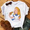 Summer Kawaii Princess Cotton T-Shirt Tops Harajuku Cartoon Graphic Tees Cute T-shirt Blouses Unisex