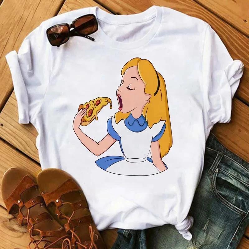Summer Kawaii Princess Cotton T-Shirt Tops Harajuku Cartoon Graphic Tees Cute T-shirt Blouses Unisex