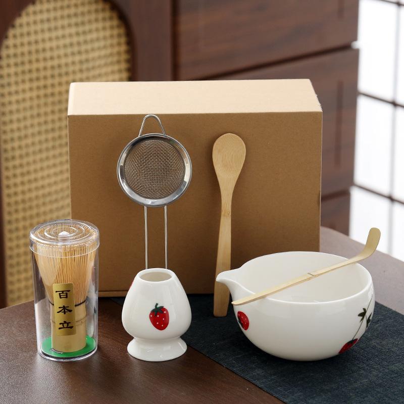 Japanisches Matcha-Set Baibenli Matcha-Pinsel Song-Dynastie Matcha-Pulver-Werkzeug Tee-Schneebesen Matcha-Tee-Schneebesen Erdbeer-Tee-Set