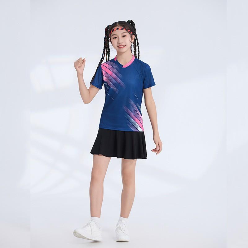 Kids Quick-Dry Badminton Training Set Girls Boys Sportswear Lightweight Bamboo Fiber Athletic Outfit