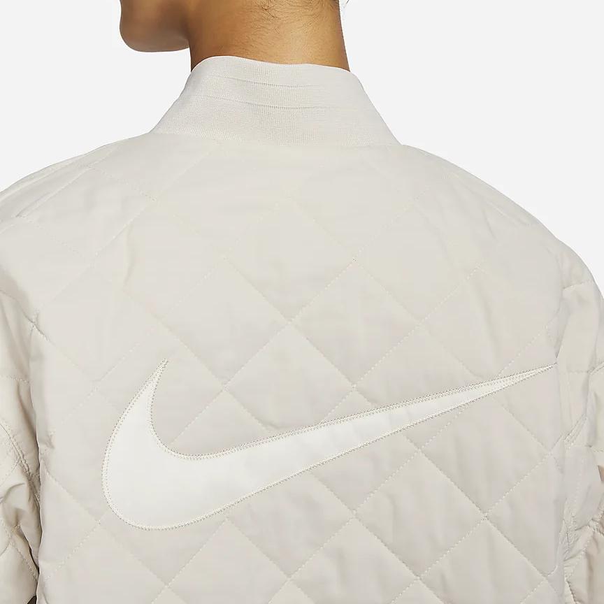 Nike Sportswear Solid Reversible Design Stand Collar Zip Jacket Women Jackets Sail-White DV7877-104