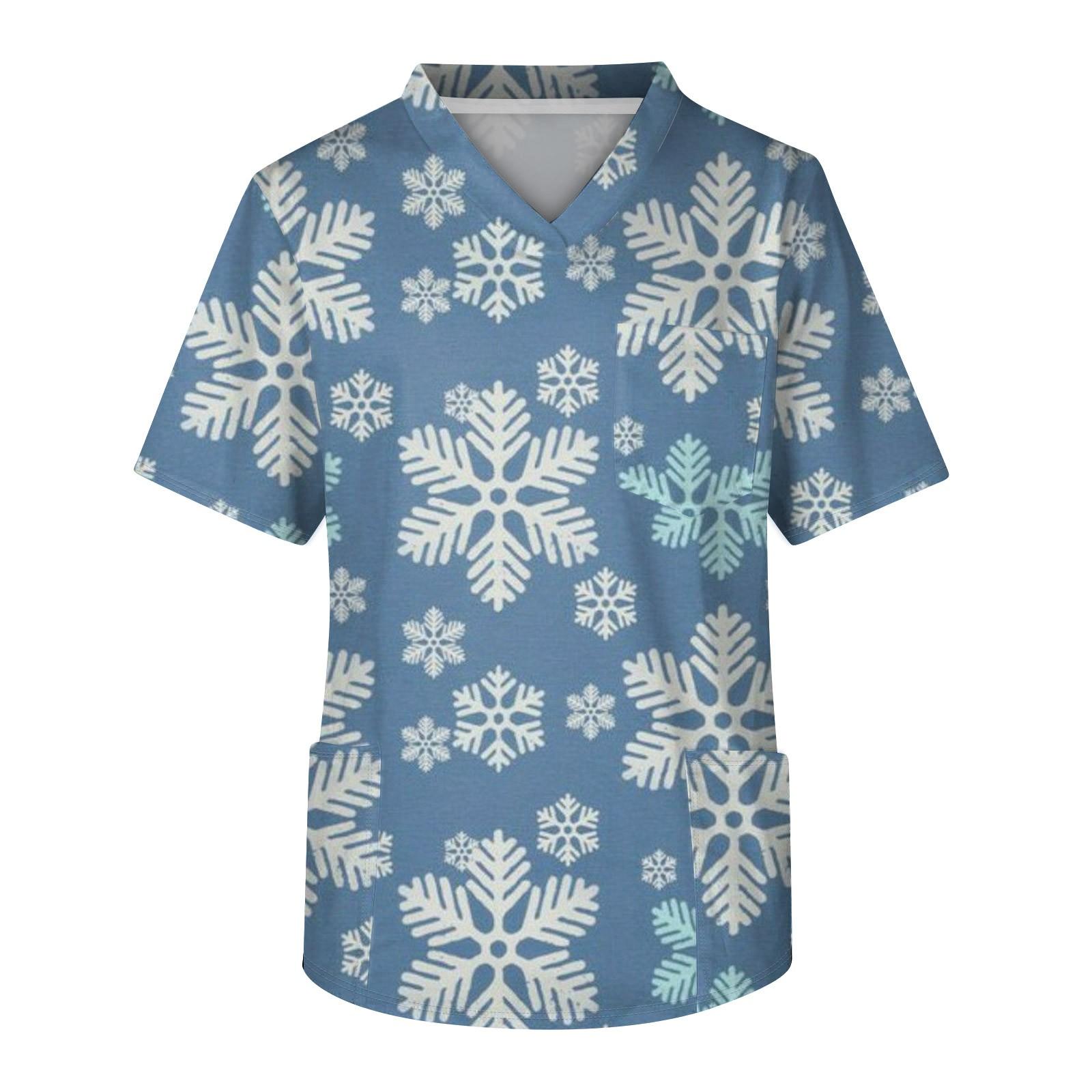 

Мужской топ с коротким рукавом, V-образным вырезом, рождественским принтом и нагрудным карманом S