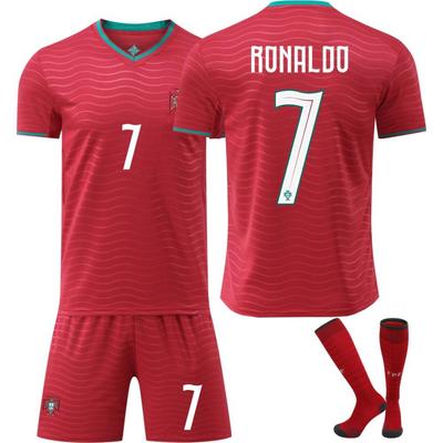 Jugendliche Kinder Erwachsene Fußballtrikots Sport Trainings Trikot Set mit Socken 2026 FIFA Weltmeisterschaft Portugal Heim #7 RONALDO