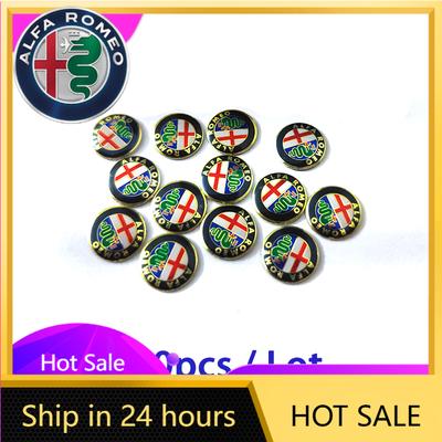 Autocollants de Voiture Pour Alfa Romeo 50 Pcs 14mm Coque de Télécommande de Voiture Bouton Porte-clés Logo Autocollant Badge Emblème Décalcomanie Symbole Étiquetage Pour Alfa