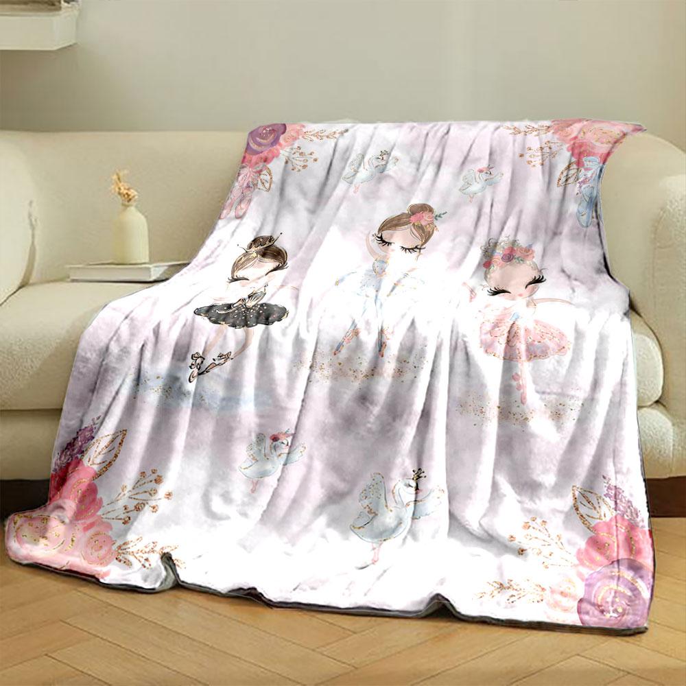 Ballet Girls Swan Pink Blanket bedroom Blanket for Livingroom Couch lunch break Soft throw for Friend's festival Gift