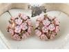 Korean Style Ceramic Rose Stud Earrings and Ear Cuffs